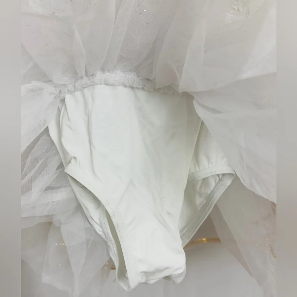 Weissman When Can I See You Again White Tulle Tutu Bodysuit Dress XS Child NWOT